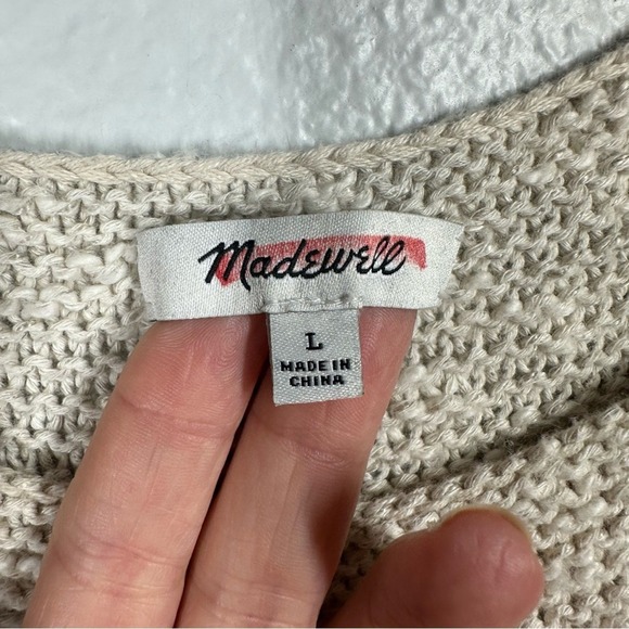 Madewell Highgate Tie-Strap Sweater Tank Top Women's Large Heather Linen Cotton - Picture 4 of 9